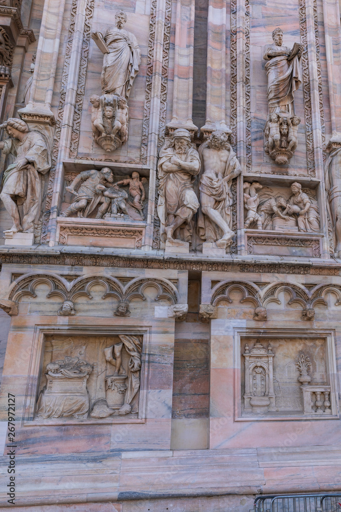 Vertical fragment facade of Duomo di Milano