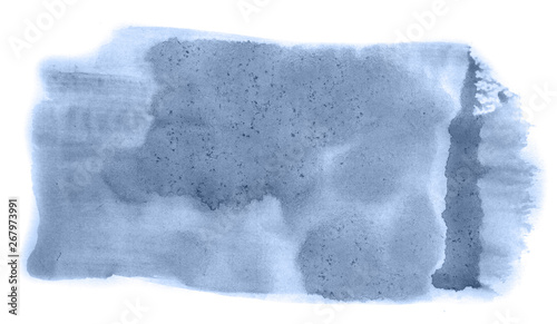  Abstract watercolor background hand-drawn on paper. Volumetric smoke elements. Navy blue color. For design, web, card, text, decoration, surfaces.