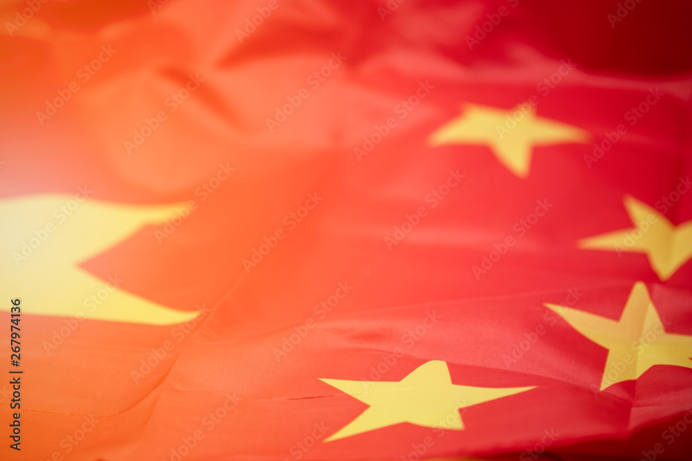 Fototapeta premium United states of America flag and flag on white background. USA and China trade tariff war concept.