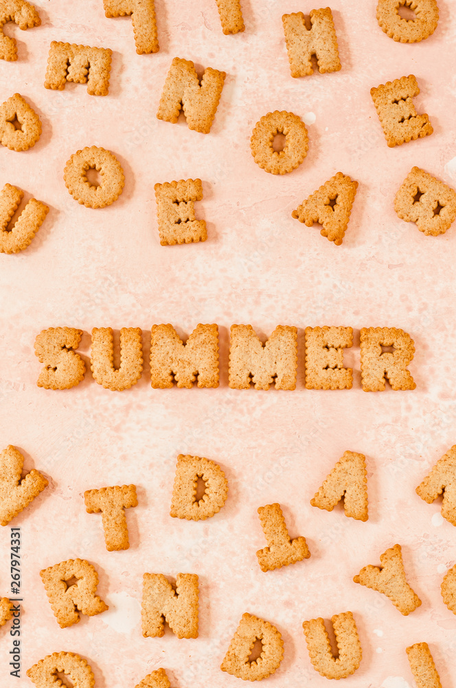 Crackers Arranged as a Word Summer