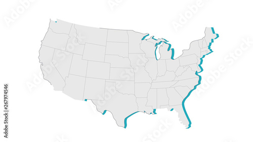 USA map isolated vector illustration