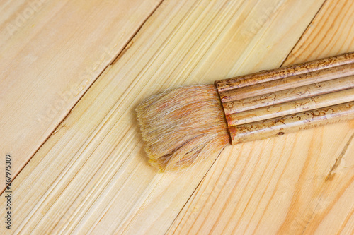 Wallpaper Mural Paint brush with Shellac oil paint on wood Torontodigital.ca