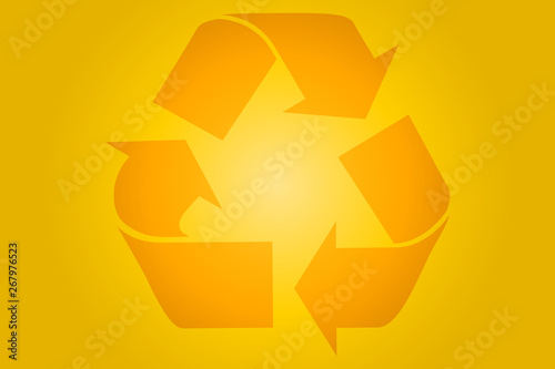 Símbolo de color amarillo de reciclaje y reutilización