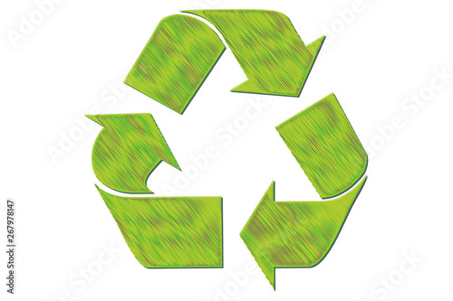 Símbolo de color verde de reciclaje
