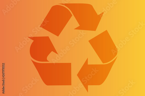 Símbolo de color naranja de reciclaje y reutilización