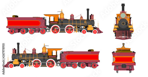 toy train isolated on white background
