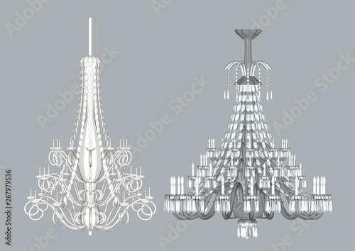 Vector two crystal lamps for home installation