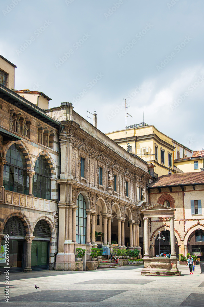MILAN, ITALY - May 29, 2018: Street view of downtown in Milan, italy. MILAN, ITALY - May 29, 2018: Street view of downtown in Milan, italy.