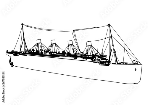 sketch of ship titanic vector