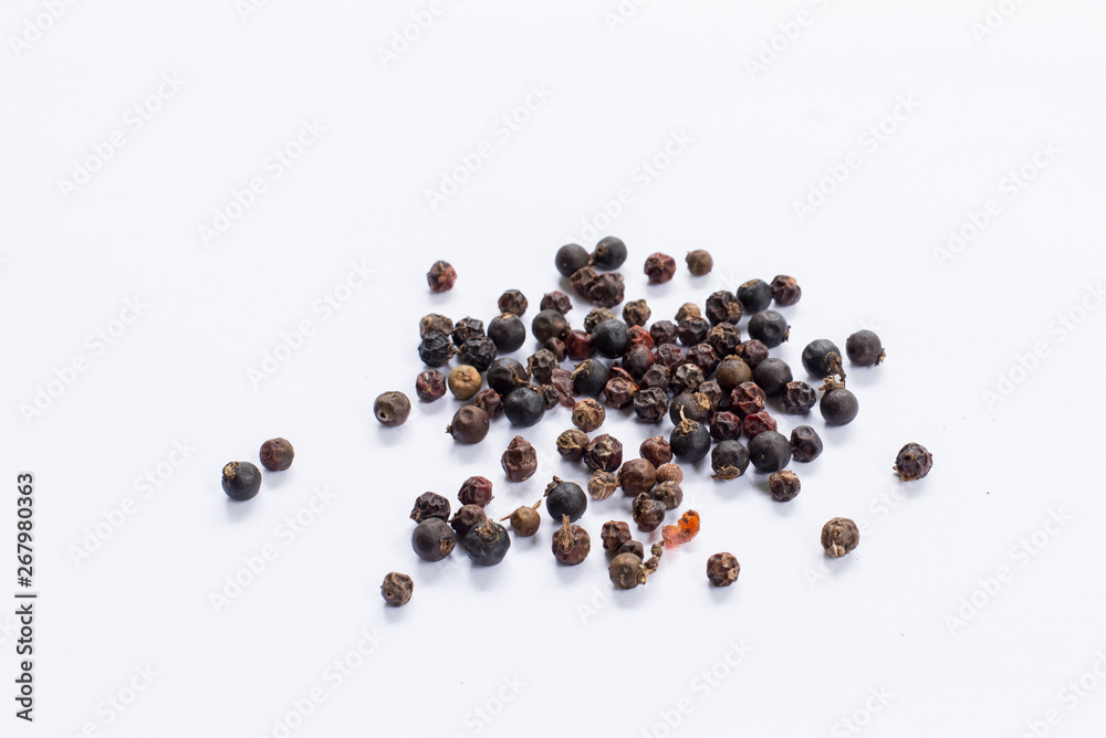 black pepper on white background black pepper on white background