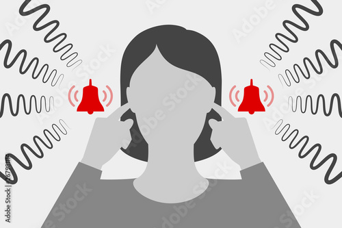 Woman are suffering from tinnitus photo
