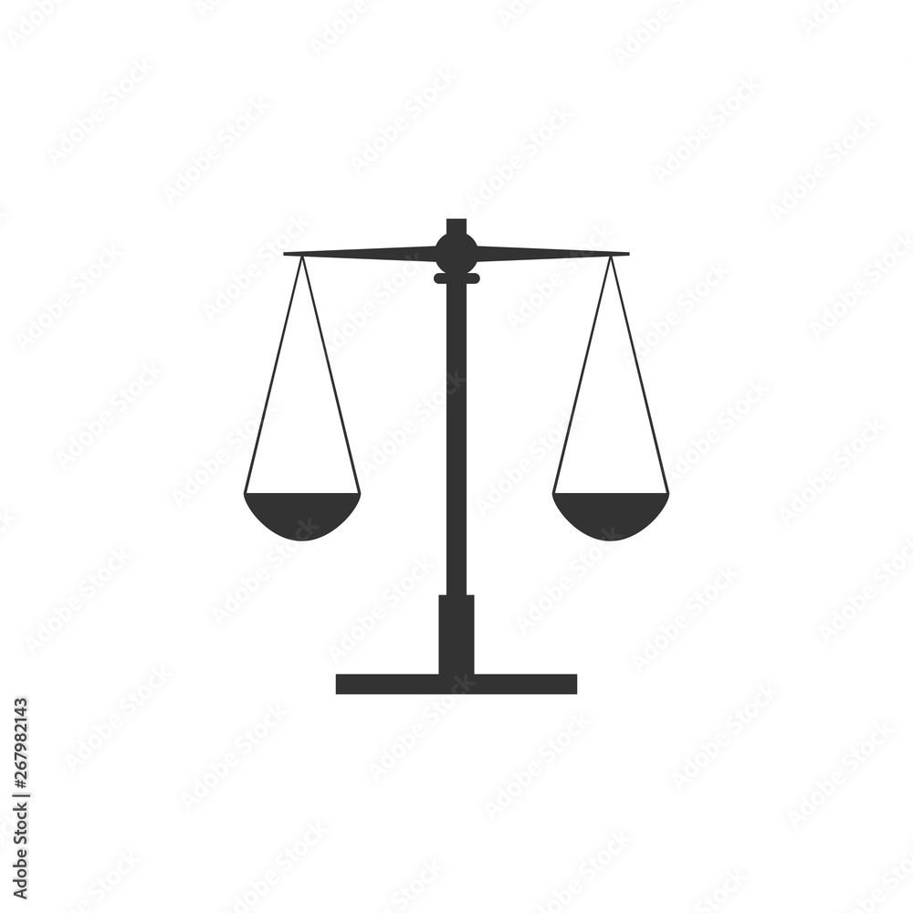 Balance scale icon. Vector illustration, flat design.