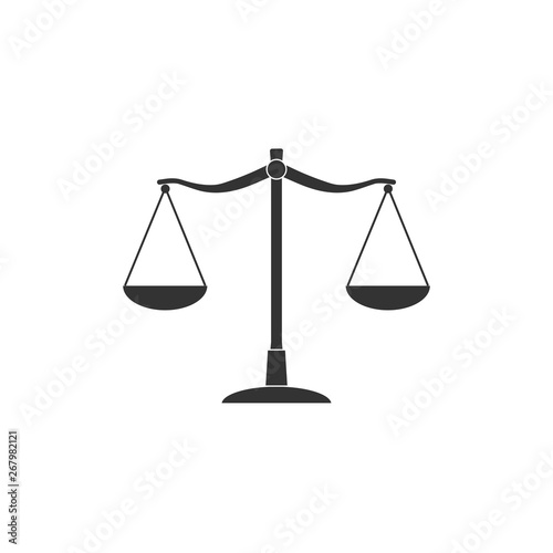 Balance scale icon. Vector illustration, flat design.