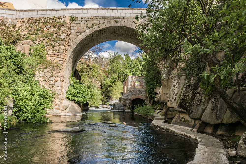 Route of the mills on the bank of the river Eresma in Segovia, a world heritage city by Unesco (Spain)