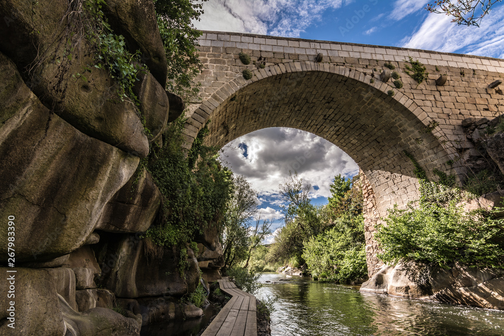 Route of the mills on the bank of the river Eresma in Segovia, a world heritage city by Unesco (Spain)