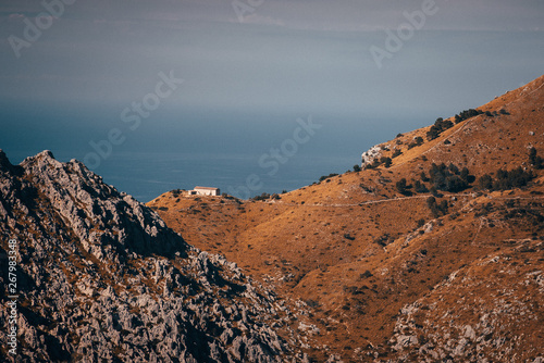 Mountains at Majorca, Spain. Sea in background