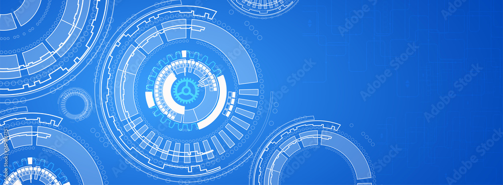 Obraz premium Abstract technology concept. Circuit board, high computer color background. Vector illustration