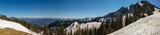 High resolution stitched panorama of alpine winter view at the famous Kampenwand summit-Aschau-Chiemgau-Bavaria-Germany