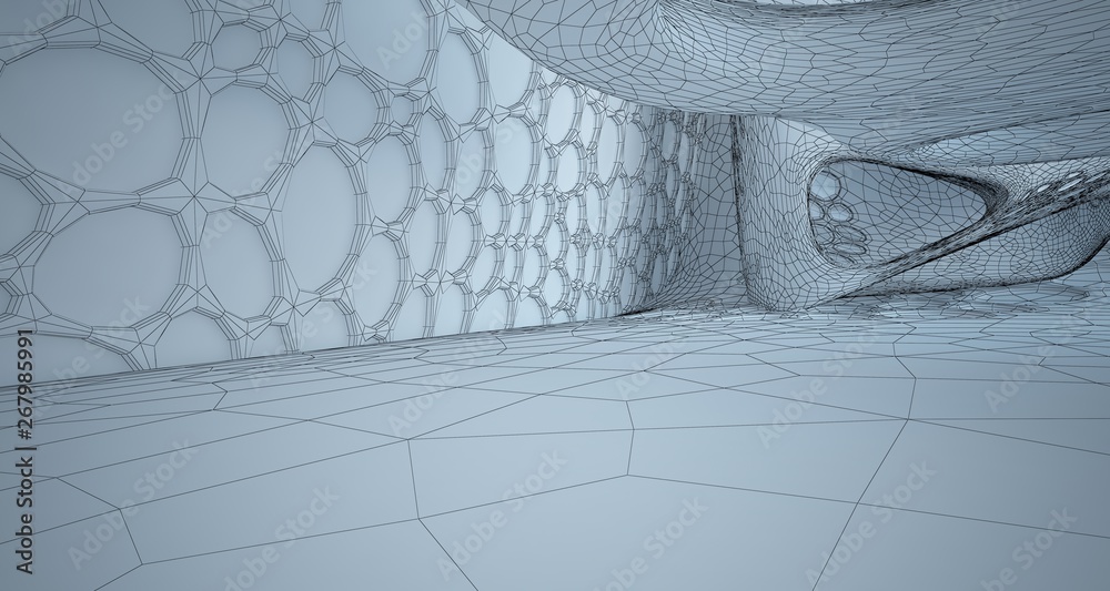 Abstract drawing white interior multilevel public space with window. 3D illustration and rendering. Abstract drawing white interior multilevel public space with window. 3D illustration and rendering.