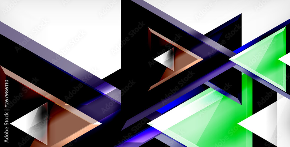 3d triangular vector minimal abstract background design, abstract poster geometric design