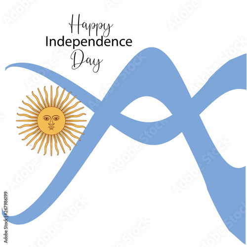 Argentina happy independence day greeting card, banner, vector illustration. -vector