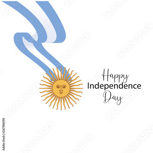 Argentina happy independence day greeting card, banner, vector illustration. -vector