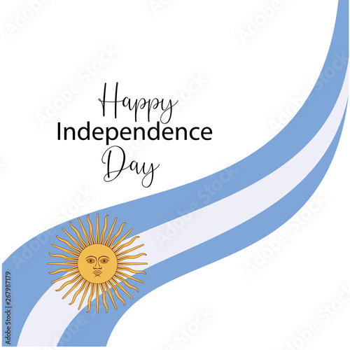 Argentina happy independence day greeting card, banner, vector illustration. -vector