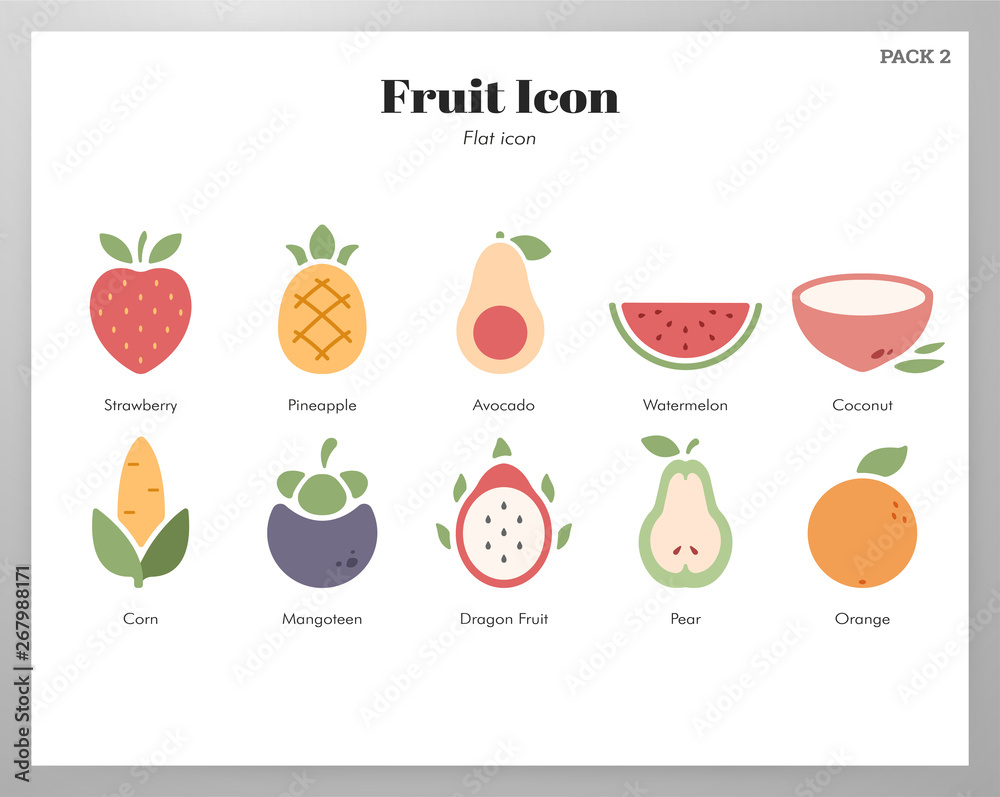 Fruit icons flat pack Fruit icons flat pack
