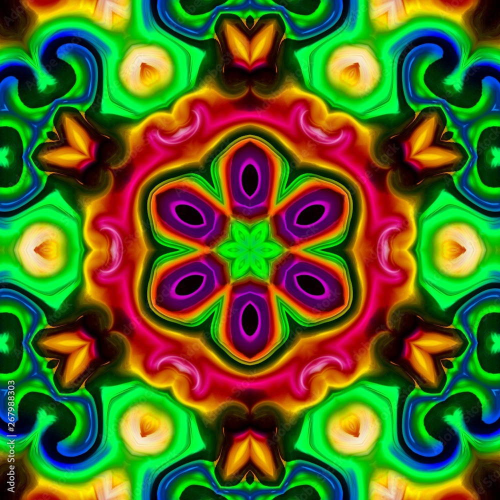 Fototapeta premium Abstract kaleidoscope background, can be used for designs, batik motifs, wallpapers, fabrics, gift wrapping, templates, ornaments and decorations