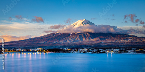 Sunrise of Mount Fuji at Kawaguchiko, Japan