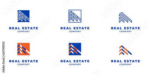 Real Estate logo set. 6 icon options. 