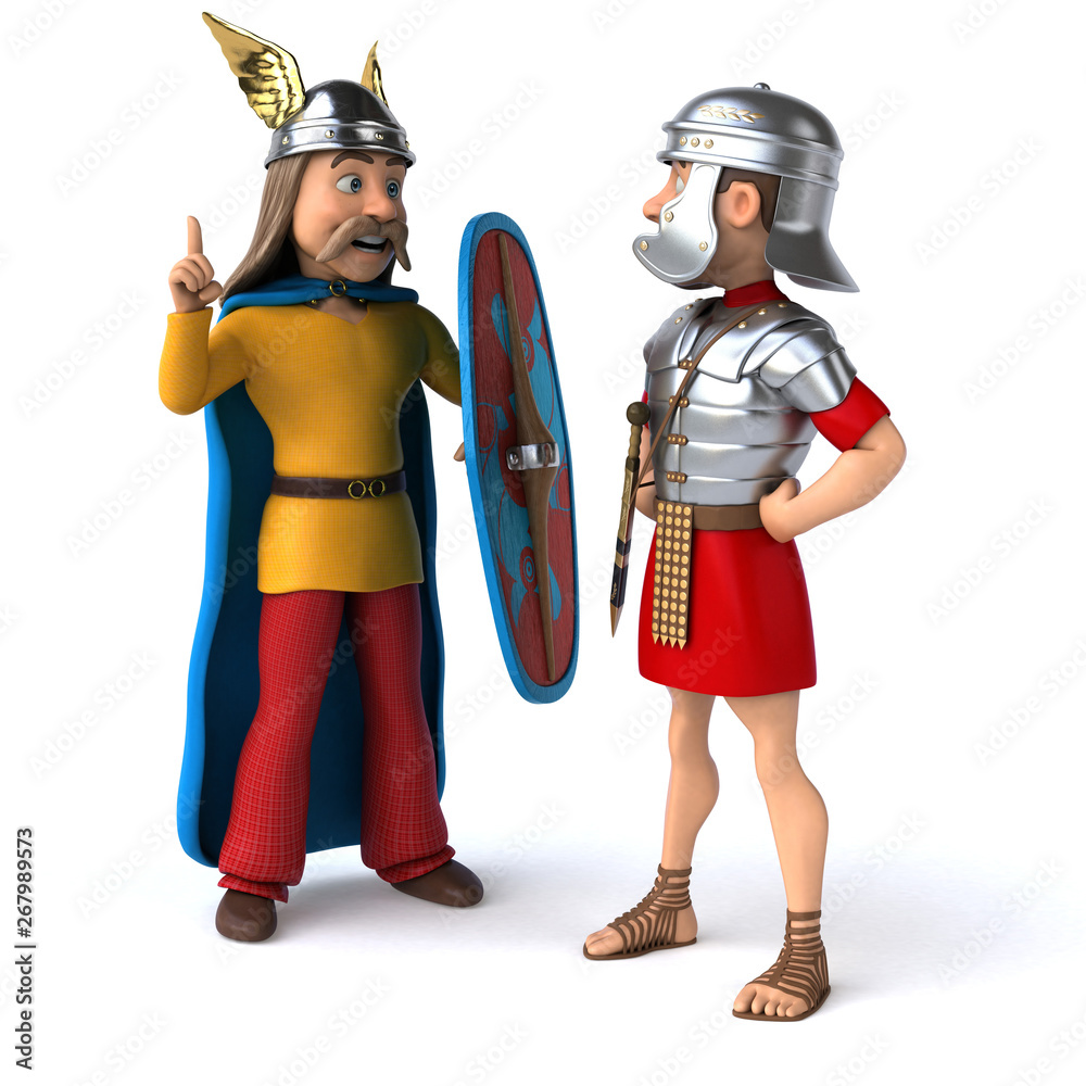 Roman and Gaul - 3D Illustration