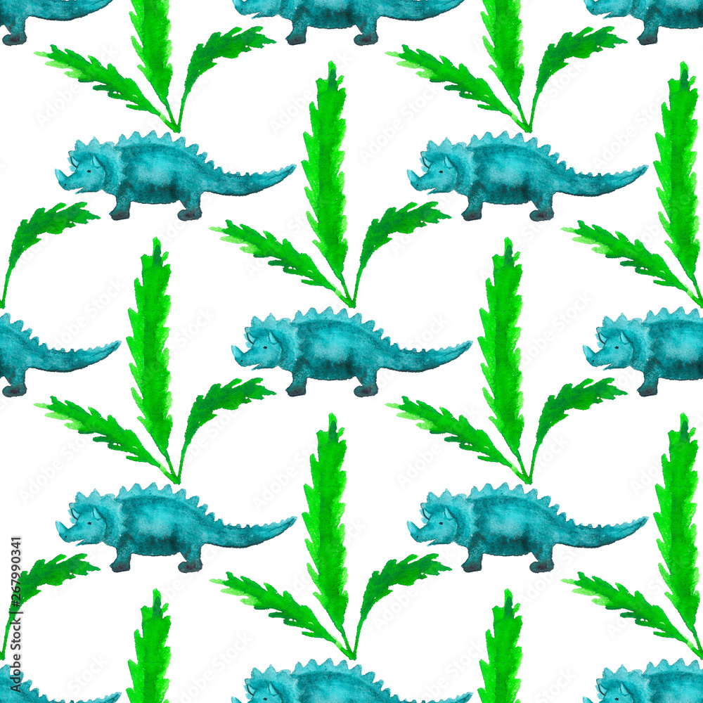 Fototapeta premium Seamless pattern with dinosaurs