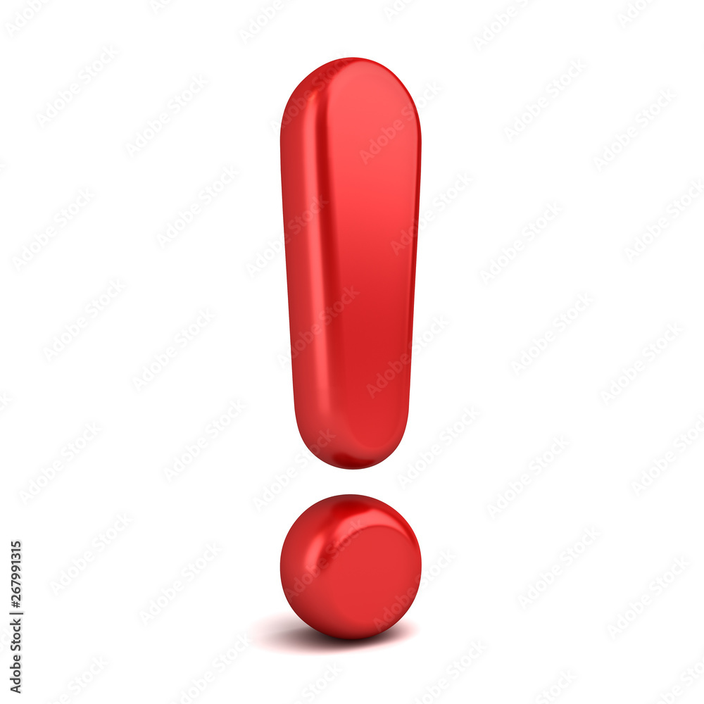 3d exclamation mark isolated on white background with shadow 3D rendering 3d exclamation mark isolated on white background with shadow 3D rendering