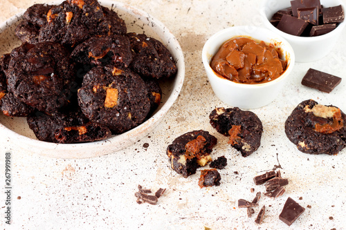 Homemade Chocolate Caramel Cookies