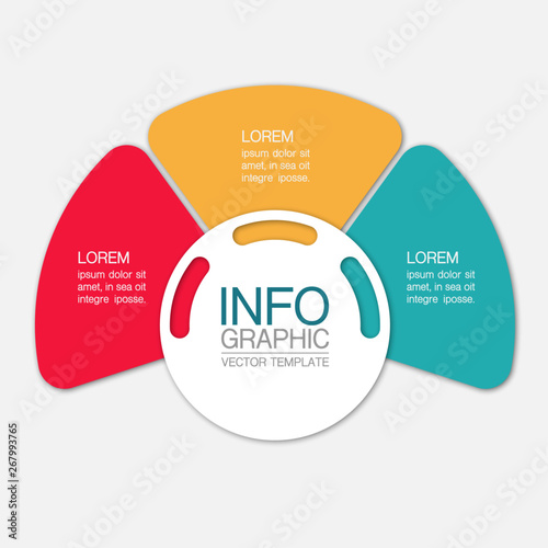 Vector  circular iInfographic template for business, presentations, web design, 3 options.