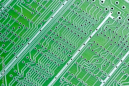 Obraz na płótnie Empty circuit board, pcb printed technology, macro abstract.