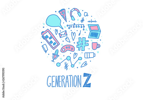 Generation z. Vector concept illustration.