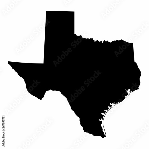 Texas map dark silhouette