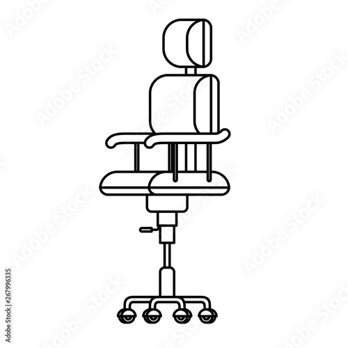 silhouette of office chair with white background