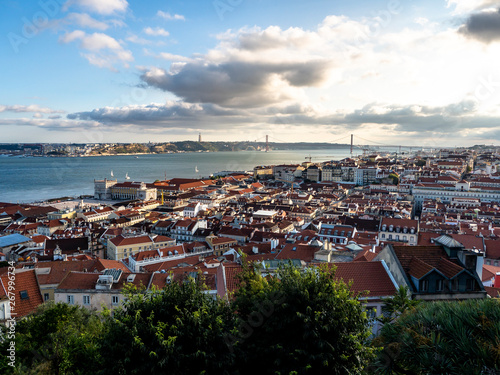 Overview of the city seen from Senhora do Monte, Lisbon, Portugal, jul 2017