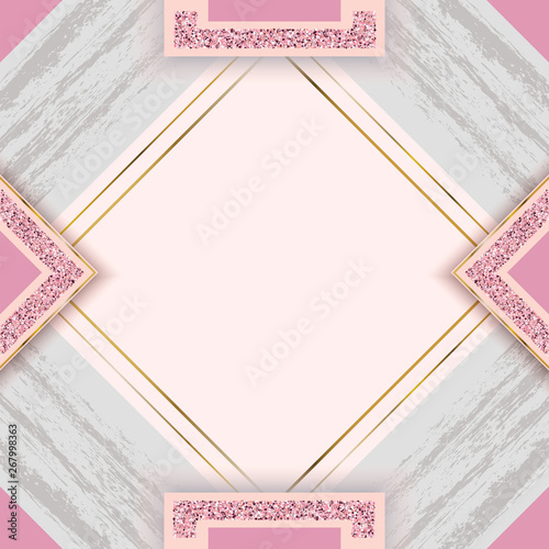 Pink grey abstract geometry background for wedding, cosmetic, 8 march, parfume shops