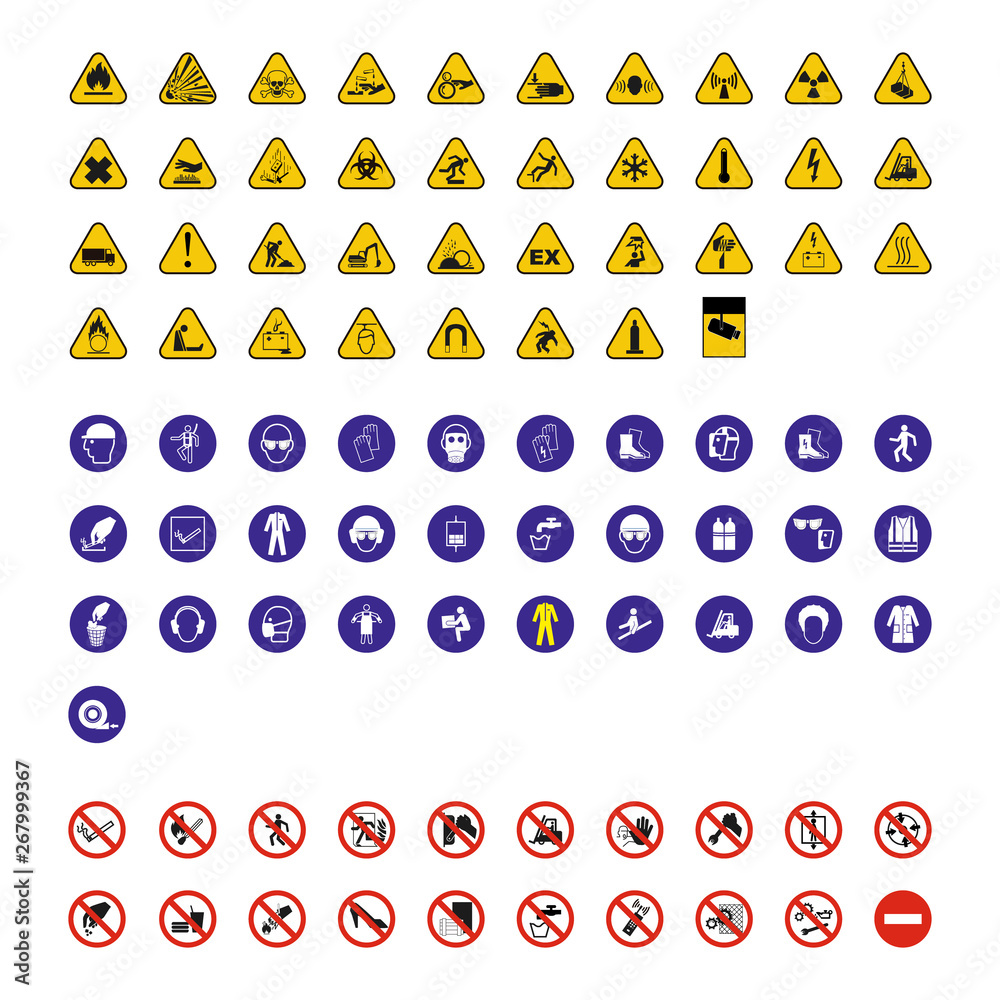 Set de señales de Prevención Laboral Stock Vector | Adobe Stock