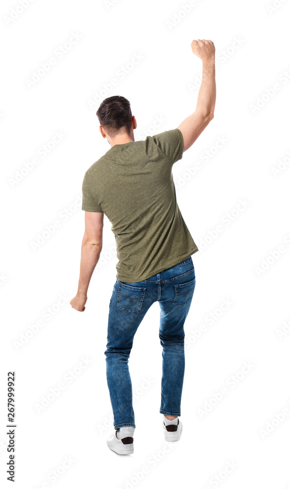 Young man in casual clothes posing on white background Young man in casual clothes posing on white background