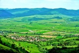 a rural village in Romania seen from above