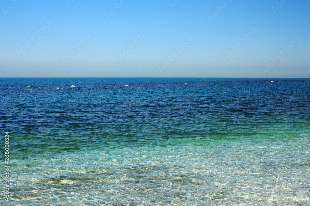 Blue-green surface of the sea surface