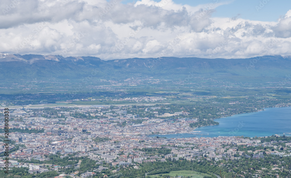Vue aérienne de Genève en Suisse