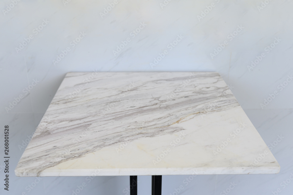 Marble table adjoining on marble wall