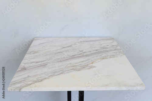 Marble table adjoining on marble wall