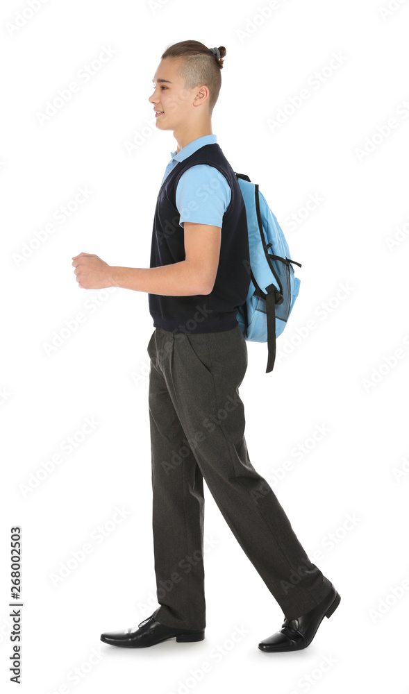 720+ School Boy Standing Side View Stock Photos, Pictures